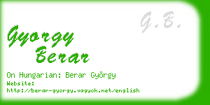 gyorgy berar business card
